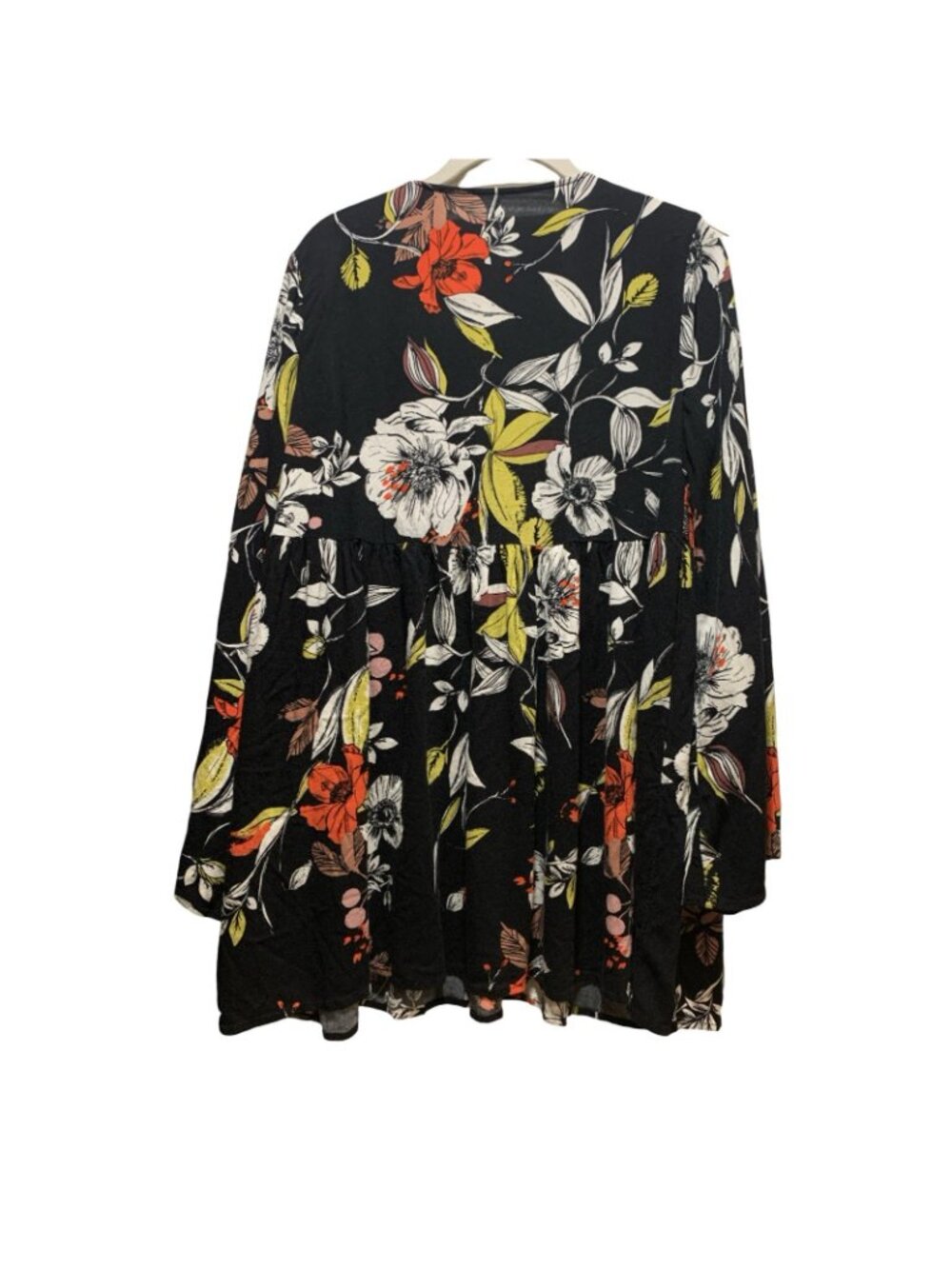 Free People Bella Floral Tunic / Mini Dress Bell Sleeves Womens size M Boho - Picture 4 of 8